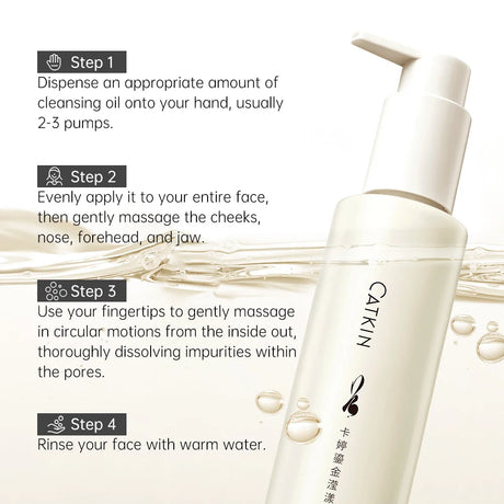 CATKIN Summer Palace Luxury Deep Facial Cleansing Oil, Makeup Remover Residue-Free, Fragrance and Colorant All Skin Types 150ml