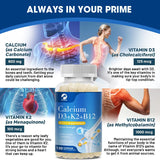Kexinsh Vitamin D3K2 Capsules Vb12 Calcium Support Calcium Absorption Bone Teeth Heart Brain Health  Joints Immune Function