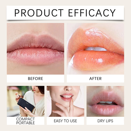 24K Gold Foil Vitamin E Lip Balm Crystal Jelly Lipstick,Moisturizing Lip Care for Dry Lips,Long-Lasting Hydrating Tint