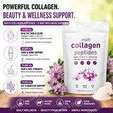 Multi-Collagen Peptides Powder – Hydrolyzed Collagen Blend with Vitamin C & Biotin Supports Skin,Hair and Nail  Health 454g/1lb