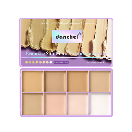 8 Shade Cream Concealer Palette Waterproof Full Coverage Multi-Function Cream Blemishes & Cover Long-Lasting Korean Makeup