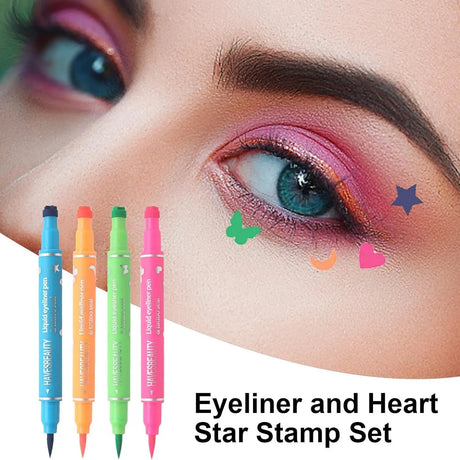 Dual-Ended Color Pattern Stamp Eyeliner, Waterproof