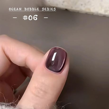 MN 1-20pcs 12ML Pink Gold Cat Eye Ocean Bubble Glass Beads Cat Eye Gel Nail Polish Blue Nails UV Light Nails Green Nails