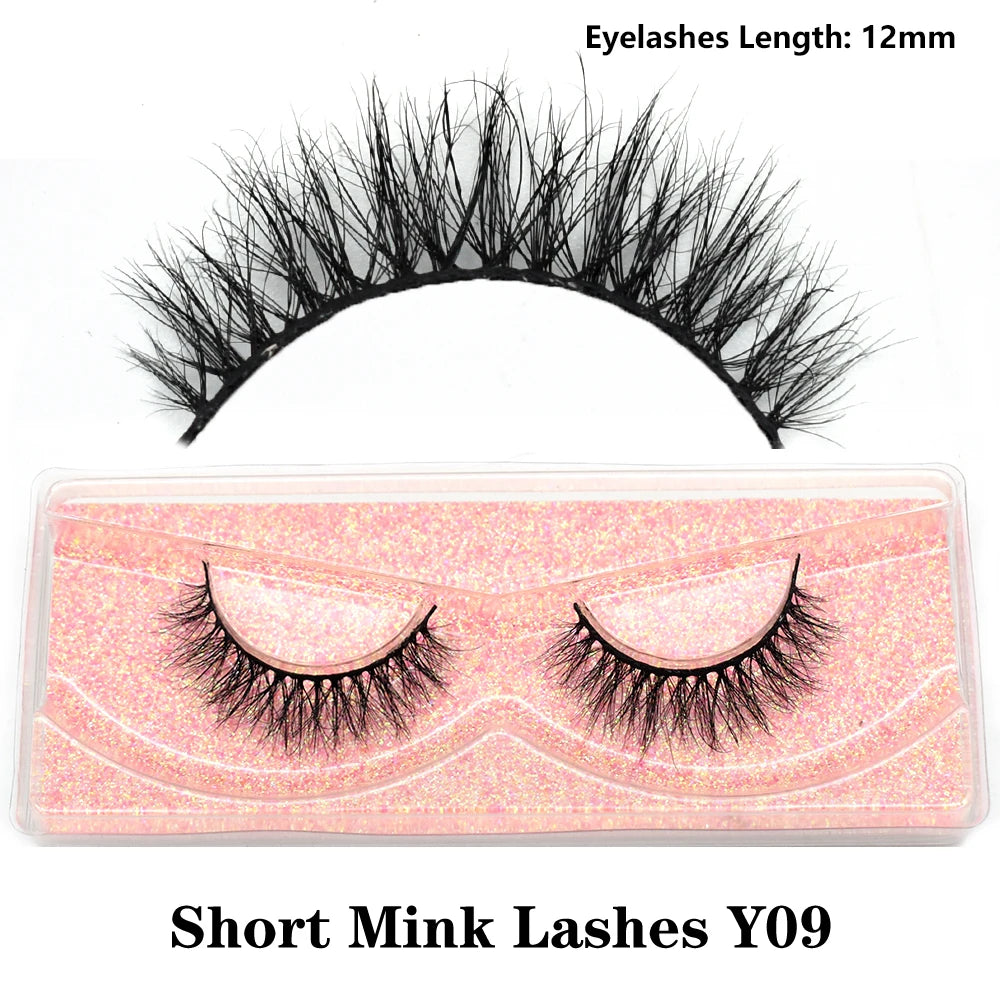Half Lashes Short Mink Eyelashes Fluffy Soft False Eyelashes Wispy Cross Strip Eye Lashes Natural Mink Eyelash Extension Makeup
