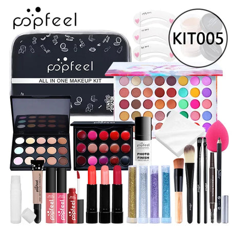 Christmas Makeup Gift Box Foundation Eyeshadow Powder Long Lasting Lip Ink 27 Pieces Birthday Gifts Makeup for Women Full Kit