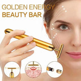 24K Electric Face-Lifting Rose Gold Stick T-Shaped Tacial Massager Skin Tightening Electric Beauty Instrument