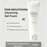 Korean Centella Tone Glowing Cleansing Gel Foam,Deep Cleansing Face Wash,Brightening Hydrating Gel Facial Cleanser for Oil Skin