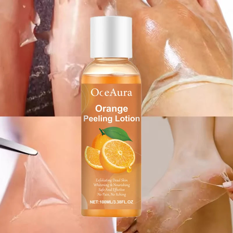 Gentle Peel-off Body Oil, Orange Exfoliating Gel Lotion, Tearable Mask For Dead Skin, Leaves Skin Smooth, Fun Skincare Ritual