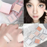Matte Highlighter Powder Eyeshadow Palette White Long Lasting Natural 3D Brightening Eye Makeup Palette Brighten Face High Gloss