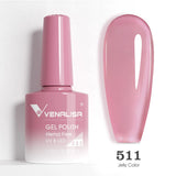 VIP5 Venalisa Nail Gel Polish Jelly Color HEMA/TPO FREE Nude Pink Semi Permanent Soak Off UVLED Gel Polish Sparkle Gel Varnish