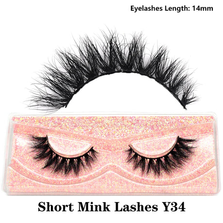 Half Lashes Short Mink Eyelashes Fluffy Soft False Eyelashes Wispy Cross Strip Eye Lashes Natural Mink Eyelash Extension Makeup