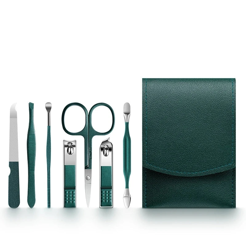 2023 New 7Pcs Portable Luxury Manicure Sets Pedicure Kits Colour Nail Clipper Set Personal Care Tools Eyebrow Scissors