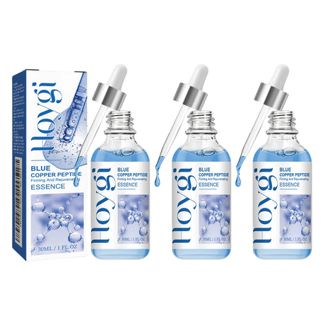 Hoygi Blue Copper Peptide Firming Serum for All Skin Types Collagen Boost Repair Hydrating Fast Absorbing Non-Irritating