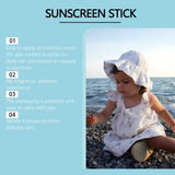 Children's Mild Sunscreen Stick Refreshing Not Irritating SPF 50+ Prevent UVA/UVB Sunburn Moisturize Children Nourish Sunscreen