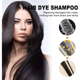 Black Hair Colouring Shampoo 3 in 1 Natural Herbal Essence Instant Colouring Shiny Hair Dye Shampoo Cleaning Nourishing Hair for Covering White