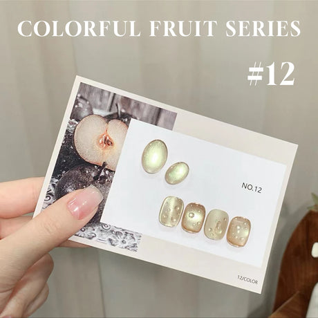 MN 1-20pcs 12ML Pink Gold Cat Eye Ocean Bubble Glass Beads Cat Eye Gel Nail Polish Blue Nails UV Light Nails Green Nails