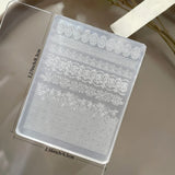 1Pcs 3D Lace Rose Silicone Nail Art Molds Hollow French Checkered Charms Nails Templates DIY Sexy Elegant Laces Manicure Mold Tr