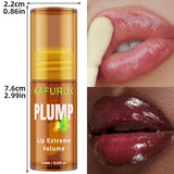 1PC Ginger Lip Balm Turmeric Lip Plumper Oil Radiant Fuller Lips for Smoother,Plumping Lip Volumizing Serum Sexy Lip Makeup