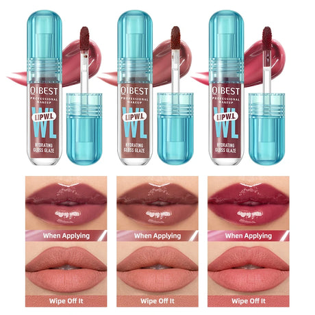1PC mirror lip gloss, moisturizing, lightweight, non greasy, long-lasting luster, non stick to cup lip gloss