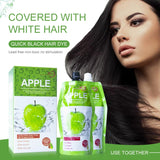 Natural 500ml*2/Pack Apple Hair Color Cream Ammonia Free100% Gray Hair Coverage Apple Hair Color Black Hair Dye Shampoo for Men