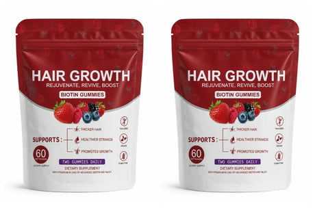 Women Hair Growth Vitamin Gummies Healthy Nourishment with Biotin Collagen Botanical Extracts Also for Skin Nail Care 60count