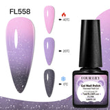 FOUR LILY 7ml Thermal Nail Gel Polish 3 Colors Changing Semi Permanent Soak Off UV/LED Nail Supplies Gel for Manicure Design