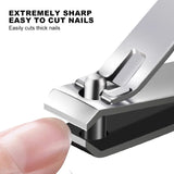 Nail Clippers Professional Metal Nail Cutter Nail Trimmer Fingernail Cutters with Nail File Sharp Manicure Tools For Adult Women
