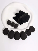 12pcs All-Purpose Makeup Sponges Set Consisting Of 3 Triangular Powder Puffs, 3 Mini Air Cushion Powder Puffs, 3 Water Drop Shaped Makeup Sponge, And 3 Mini Makeup Sponge. Suitable For Liquid Foundation, Powder Foundation, An