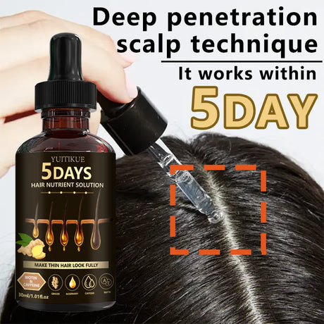 YUITIKUE Hair Nutrient Serum - Infused With Biotin, Caffeine & Ginger, Nourishes For Fuller-Looking Hair, 30ml