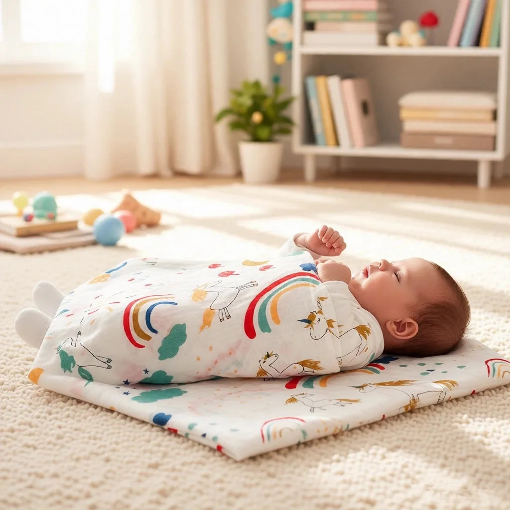 4-Layer Gauze Infant Washcloth Baby Bath Towel Newborn Bathrobe Cotton Swaddle Blanket for Boy Girl Children's Blanket