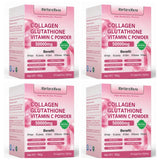 Collagen Peptides Glutathione Vitamin C Powder 30 Sachets, Marine Collagen Drink Mix Antioxidant Wellness Support