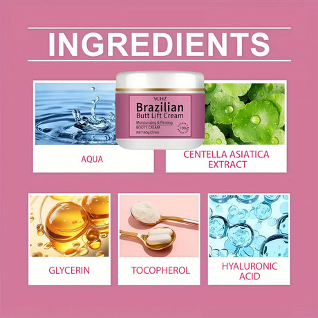 Butt-Lifting Cream, Containing Vitamin E - Instant Butt-Lifting and Firming Massage Gel, Suitable for All Skin Types, Moisturizing and Plumping Cream, Specifically Designed for Butt Shaping and Care