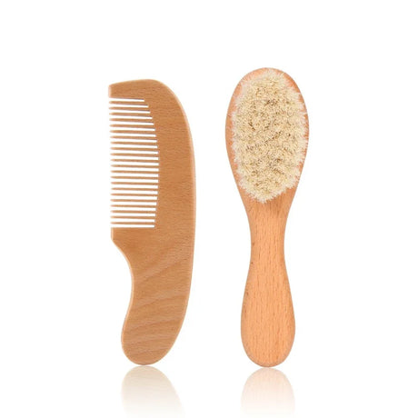2pcs comb and brush set baby care beech wood brush and comb gift set TG183
