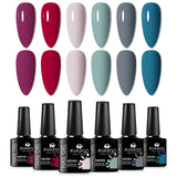 6pc All-Season Colors Gel Nail Polish Set UV LED Soak Off Nail Art Supplies Semi Permanent DIY Manicure Salon Nails Design
