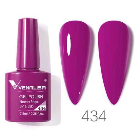 VIP5 Venalisa Nail Gel Polish Jelly Color HEMA/TPO FREE Nude Pink Semi Permanent Soak Off UVLED Gel Polish Sparkle Gel Varnish