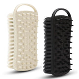 2 In 1 Silicone Shower Brush Scrubber Soft Scalp Massager Shampoo Brush Double-Sided Body Brush Foam Skin Clean Tool