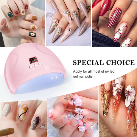 LULAA Portable Nail Lamp Professional Fast Curing Nail Dryer UV LED Nail Light for Acrylic Nails Gel Polish Travel Home