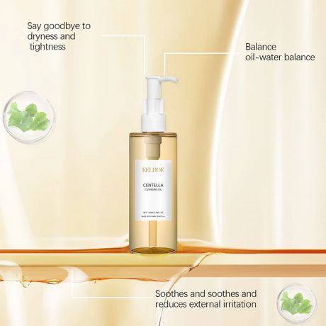 Centella Cleansing Oil Gentle Makeup Remover Oil Deep Pore Cleansing Blackhead Remover Non-Comedogenic Hydrating Oil Cleanser