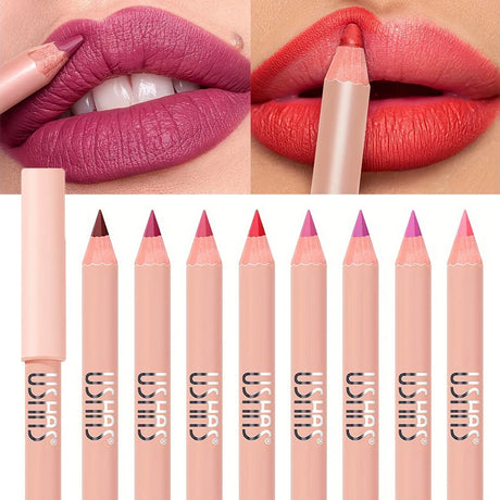 8 Colors Waterproof Lip Liner Pencil Long Lasting Sexy Dark Red Pink Matte Lipstick Pencil Natural Lipliner Pen Red Contour Tint