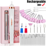YIKOOLIN Portable Nail File Care Electric Nail Drill with 4 Speeds Cuticle Trimmer Battery Operated Manicure and Pedicure Tools