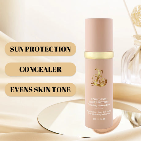 3-in-1 Smart Foundation 30g - Sunscreen, Concealer & Color Match, Light Spectrum Tech for Even Tone & UV Protection.