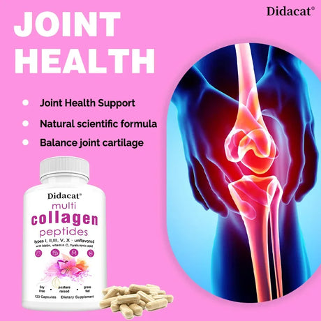 Multi Collagen Peptides Softgel - Type I, II, III, V, X for Women & Men, Supports Skin Hair Nail & Joint Health