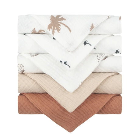 5pcs Baby Saliva Soft Absorbent Gauze Cotton Burp Cloth Kindergarten Handkerchief Newborn Washcloth Nursing Towel