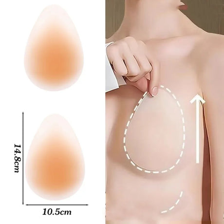 Seamless Silicone Thin Nipple Cover Invisible Waterdrop No Glue Sticky Bra Sticker Nubra Stickers Lifting Breast Pads Pasties