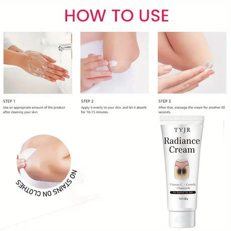Snow White Cream Contains Niacinamide and Centella Asiatica, Whitening Lotion for Body and Private Parts, Underarm Rejuvenation