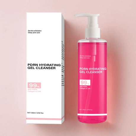 PDRN Hydrating Gel Cleanser, Salmon Pink Foam Cleansing Gel with PDRN & Collagen,Deep Cleansing,Gentle and Non-irritating, 200ml