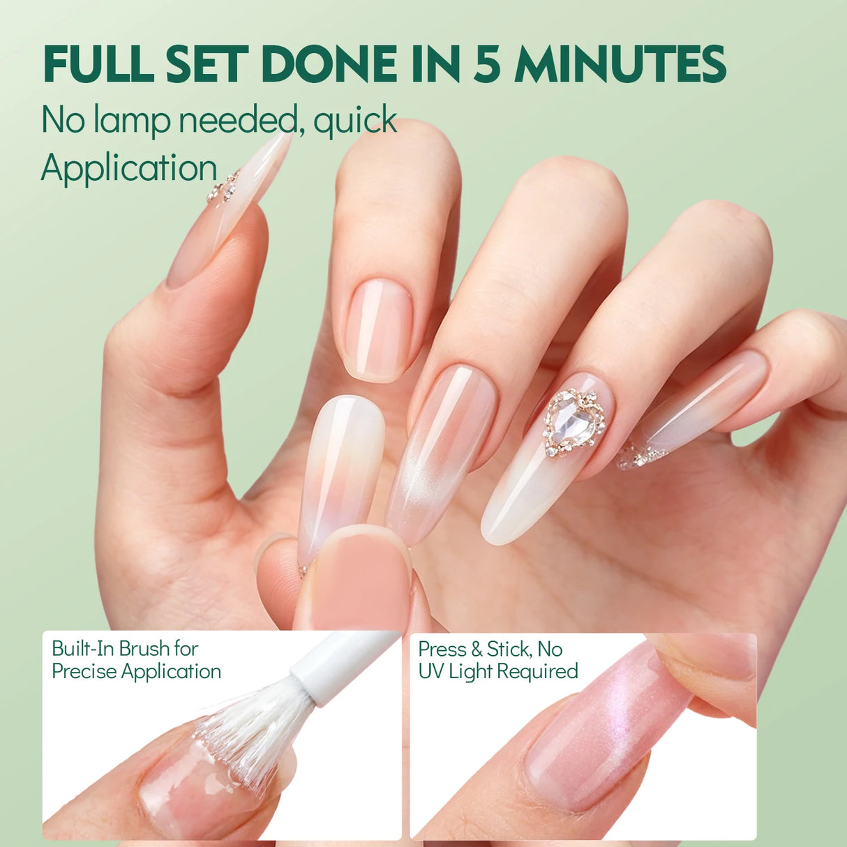 Nailpop SafeDry Eco Quick Dry Nail Glue 6/7ML Strong Hold Low Odor Clear False Nail Tips Adhesive Professional DIY Home 1/2pc