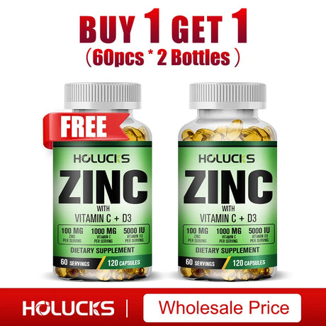 Buy 1 Get 1 Free! Pure Zinc Supplement, for Immune System Booster, Wound Healing & Antioxidant Defense for Year-Round Wellness