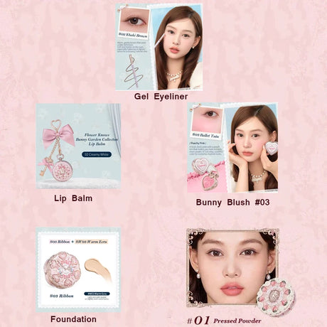Flower Knows Makeup Kit Full Professional Makeup Gift Set Mermaid Angel Highlight Swan Lipstick 5 Piece Set