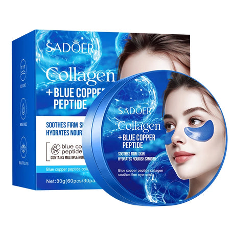 60/120pcs SADOER Caffeine Crystal Collagen Eye Mask: Moisturizing Eye Patches for Eye Care Ant -Aging Anti Wrinkles Skin Care